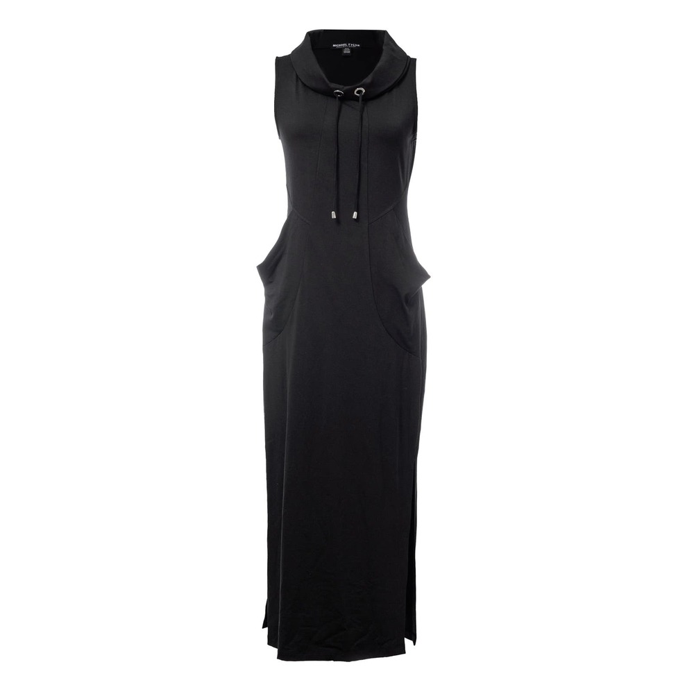 Women's Sleeveless Long Black Dress Size XL Cowl Neck Size Slit NWT